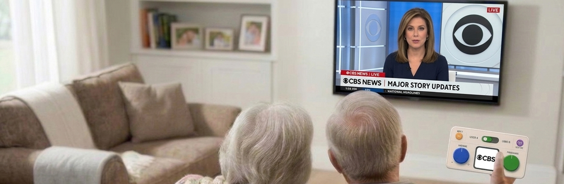 Older adults using the EZ-TV remote.