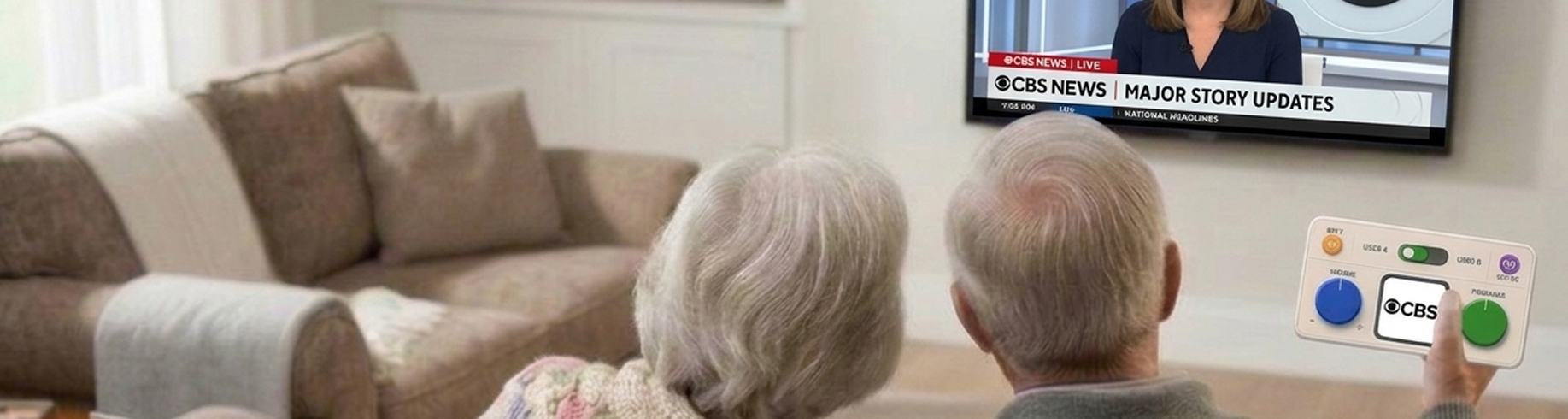 Older adults using the EZ-TV remote.
