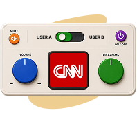 EZ-TV remote with large, easy-to-see controls